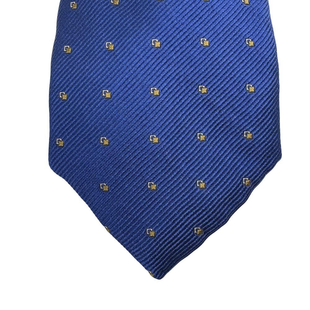 Peter Elliott NY 100% Silk Tie Embossed Geo Mini Print Classic Suit Formal